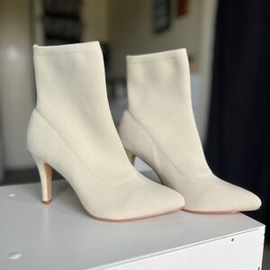 Cushionaire Cream Sock Heels